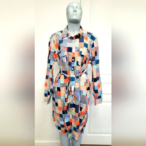 XL Lands' End Long-Sleeve Shirt Dress - Picture 5 of 10